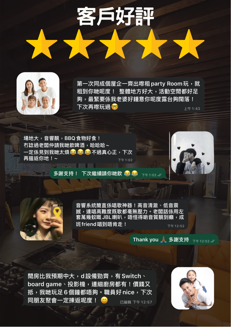 P19 新蒲崗partyroom - 客人好評